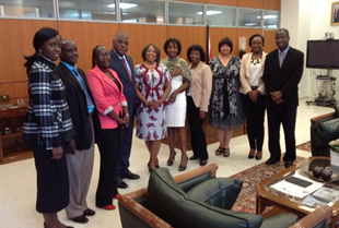 Meeting held with the Minister of Health of Angola (4th from left) and members from ASLM, CDC and AFENET