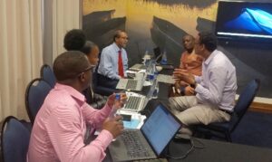 Africa CDC’s Dr. Aytenew Ashenafi and delegates strategize the lab capacity mapping framework