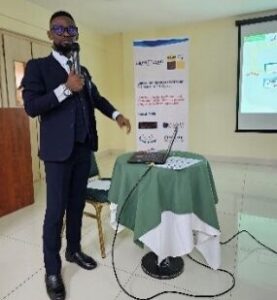 Mr Elom Emeka, opens the training